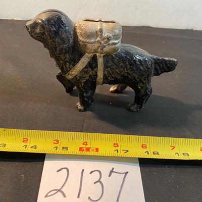 Vintage St. Bernard Cast Iron Bank