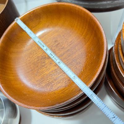MCM Teak Lot - Sewex Sweden Ice Bucket, Snack Bowls, Salad Serving Set