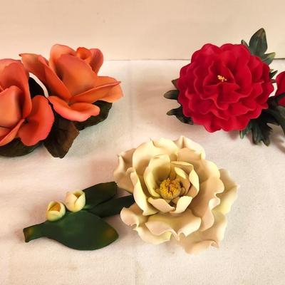Lot #250 Lot of 3 Capodimonte Style Flower Figurines