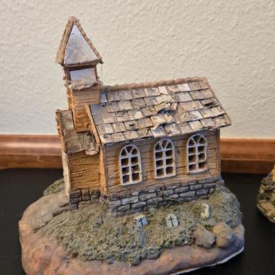 Resin Church and Sandcastle Deco