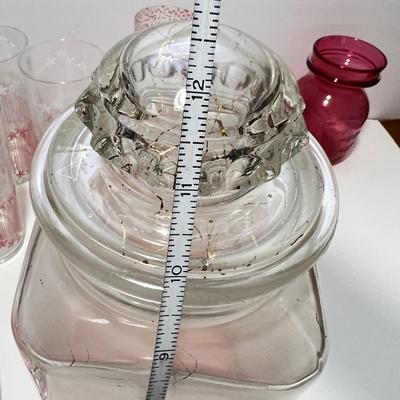 Vintage Pink Glass Lot - Cups, Serving Ware, Vase
