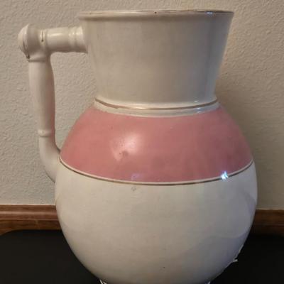 Pink & White Porcelain Pitcher