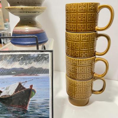 Vintage MCM Ceramic Pottery Lot - Signed, Decorative, Art, Mugs, Candle