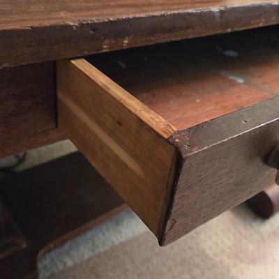 Antique Library Desk with Add On Remove Top