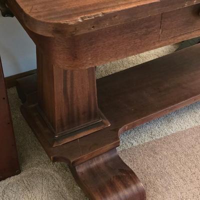Antique Library Desk with Add On Remove Top