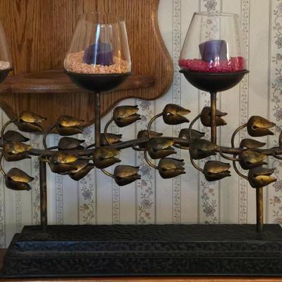 Metal and Glass Candleholder