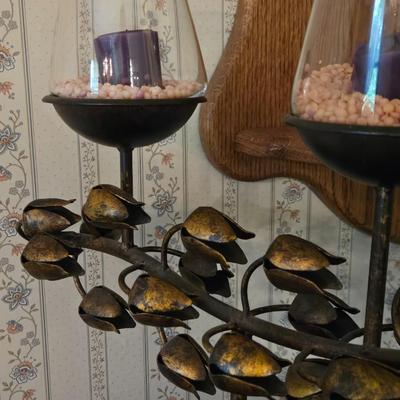 Metal and Glass Candleholder