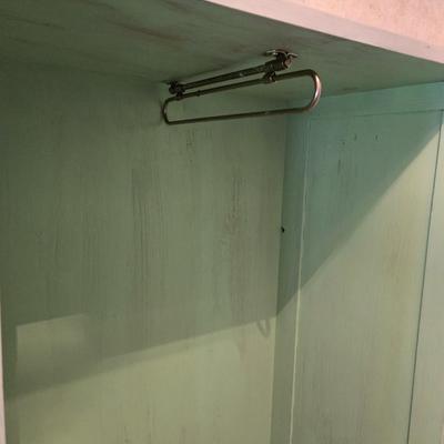 Antique Wood Dresser with Mirror and Pull Out Hanger
