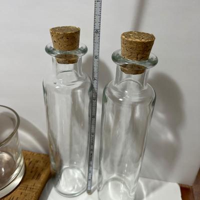 Glass, Cork, Teak MCM Lot - Decorative, Serving Ware, Teak Utensils