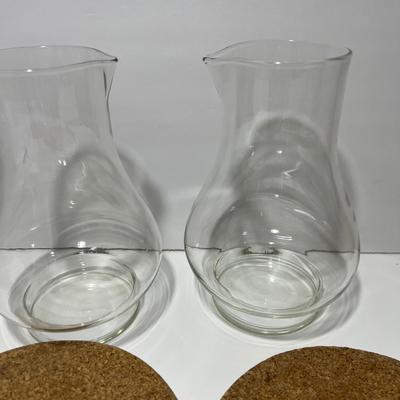 Glass, Cork, Teak MCM Lot - Decorative, Serving Ware, Teak Utensils