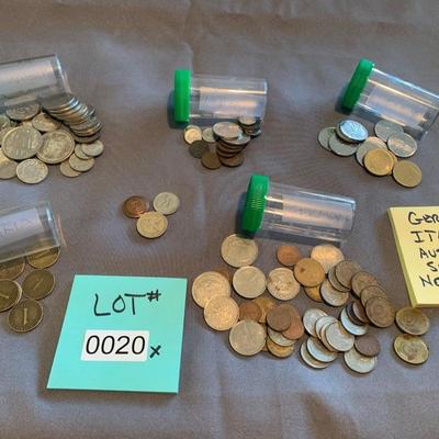 Mixed Foreign Coin Lot Germany Italy Sweden Austria Netherlands +