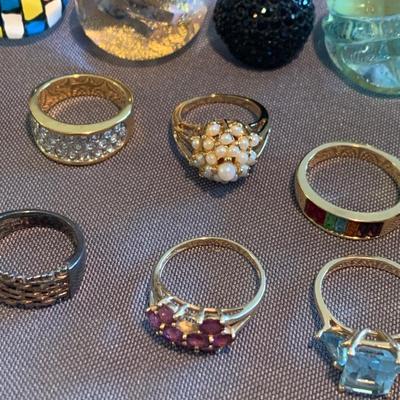 Costume Jewelry Large Rings Lot