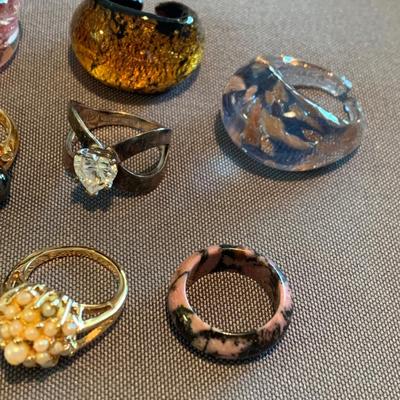 Costume Jewelry Large Rings Lot