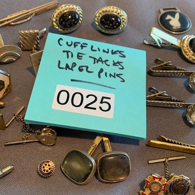 Vintage Cuff Links Tie Tacks Lapel Pins Lot