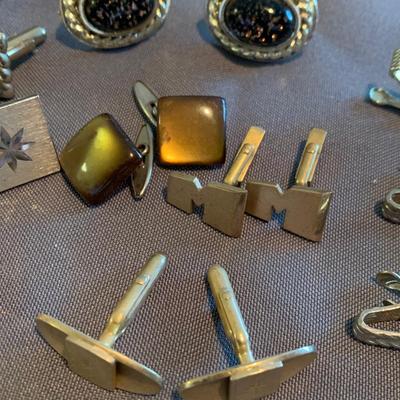 Vintage Cuff Links Tie Tacks Lapel Pins Lot