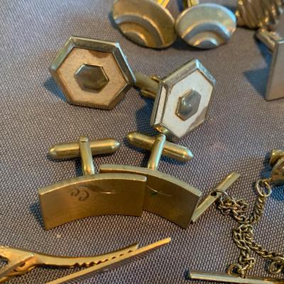 Vintage Cuff Links Tie Tacks Lapel Pins Lot