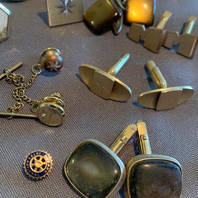 Vintage Cuff Links Tie Tacks Lapel Pins Lot