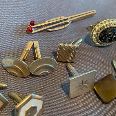 Vintage Cuff Links Tie Tacks Lapel Pins Lot