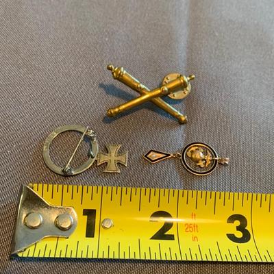 Military Pins Lot - Sterling & 10k Gold