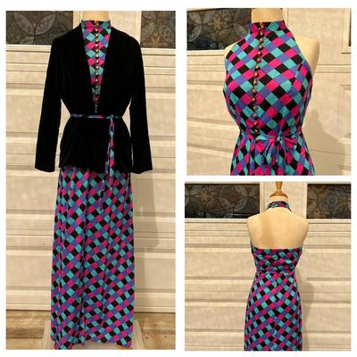 Antique Blazer w Vintage Maxi Dress Sz S
