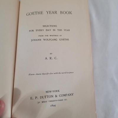 Goethe Year Book by Johann Wolfgang Goethe Published 1894 and More (DR-CE)