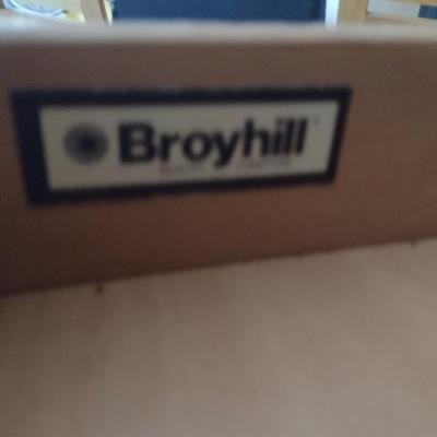 Broyhill Wood Finish Two Piece Knee Hole Desk with Bookshelf Topper