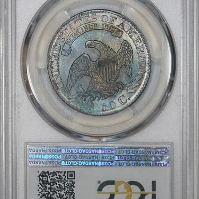 1827 PCGS MS64 PQ Bust Half, lustrous original piece w/ nice color & eye appeal