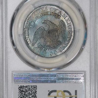 1827 PCGS MS64 PQ Bust Half, lustrous original piece w/ nice color & eye appeal