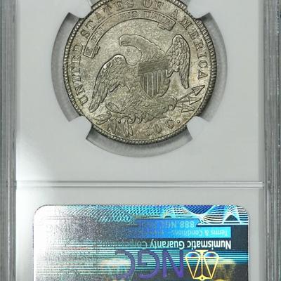 1836 NGC MS64 Bust Half, old patina with satiny luster & very few marks