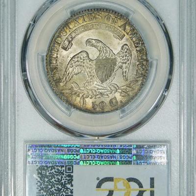 1828 PCGS MS63 PQ Bust Half, fine satiny luster & original surfaces,