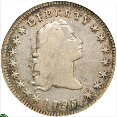 1795 $1 FLOWING HAIR SILVER DOLLAR 3 LEAVES NGC VF 20
