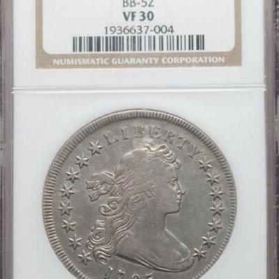 1795 $1 DRAPED BUST SILVER DOLLAR NGC VF 30
