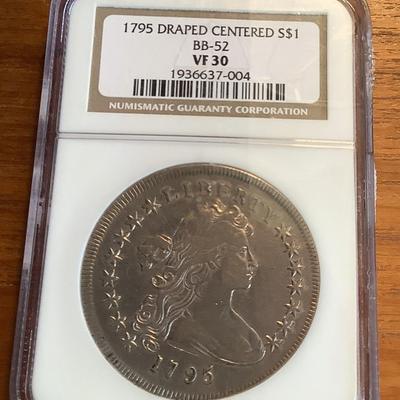 1795 $1 DRAPED BUST SILVER DOLLAR NGC VF 30