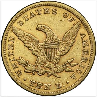 1860 $10 GOLD LIBERTY HEAD EAGLE PCGS XF 45