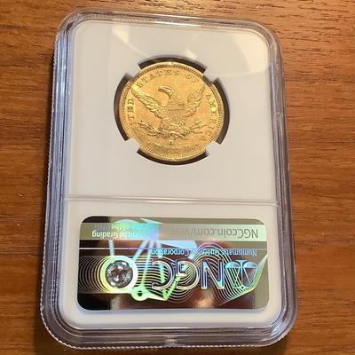 1844-O $10 GOLD LIBERTY HEAD EAGLE NGC AU 55