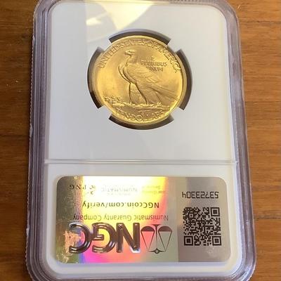 1907 $10 GOLD INDIAN HEAD EAGLE NGC MS 64
