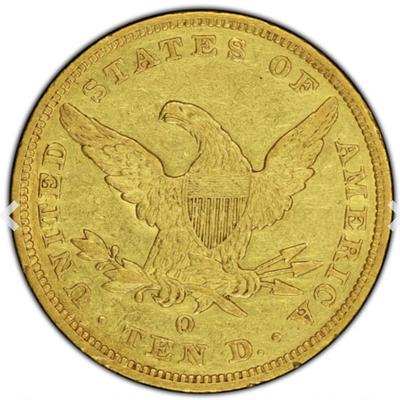 1842 O $10 GOLD LIBERTY HEAD EAGLE