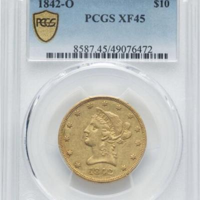 1842 O $10 GOLD LIBERTY HEAD EAGLE