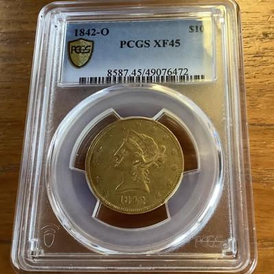 1842 O $10 GOLD LIBERTY HEAD EAGLE
