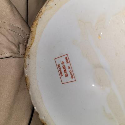 Antique hand painted and embossed Chinese vase