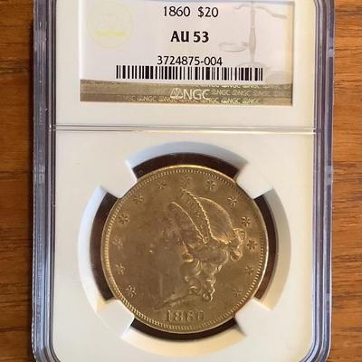 1860 P GOLD LIBERTY HEAD DOUBLE EAGLE