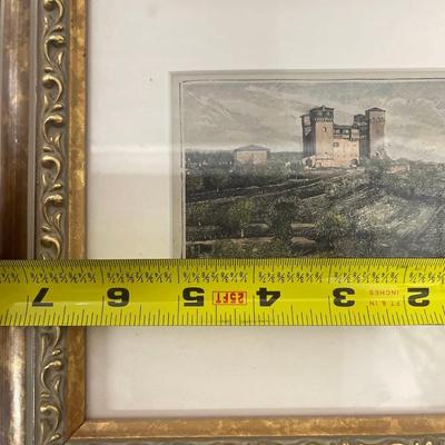 Custom Framed Etching - Siena, Castello Delle Quattro Tori