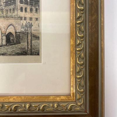 Custom Framed Etching - Siena, Fontebranda