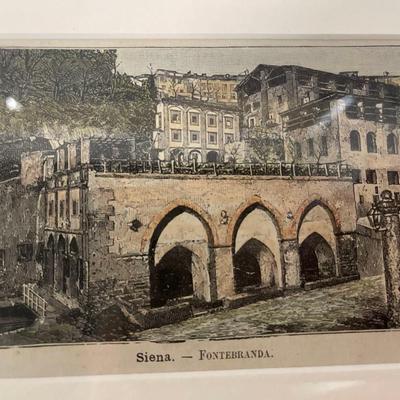 Custom Framed Etching - Siena, Fontebranda