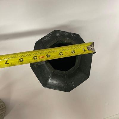 Antique Metal Octagonal Vase