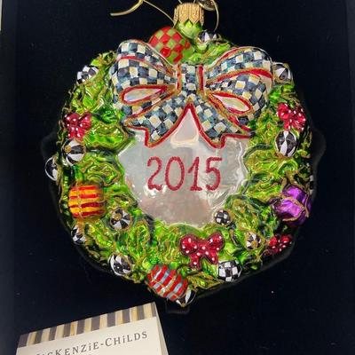 Mackenzie-Childs 2015 Handmade Glass Ornament