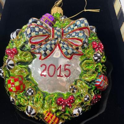 Mackenzie-Childs 2015 Handmade Glass Ornament
