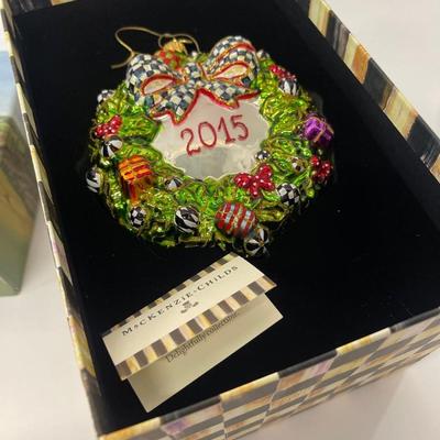 Mackenzie-Childs 2015 Handmade Glass Ornament
