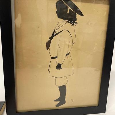 Lot of 2 Antique Silhouettes