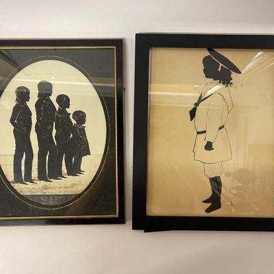 Lot of 2 Antique Silhouettes